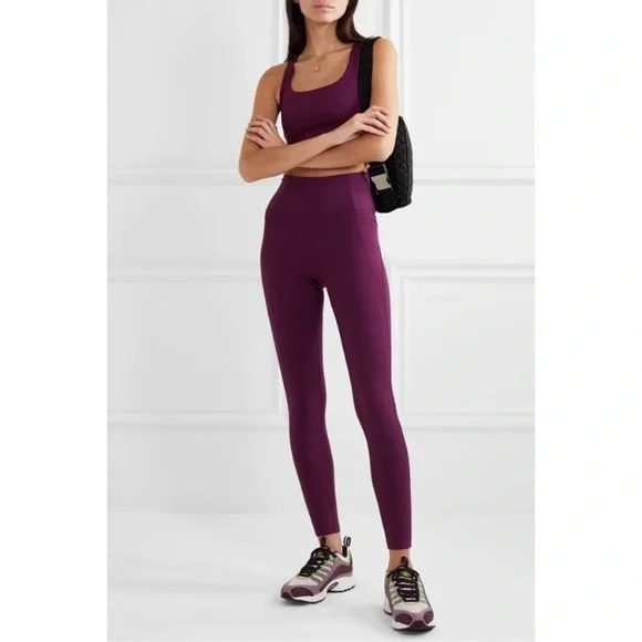 Girlfriend Collective Plum Compressive High Rise Legging Medium Purple Tights - Picture 2 of 16